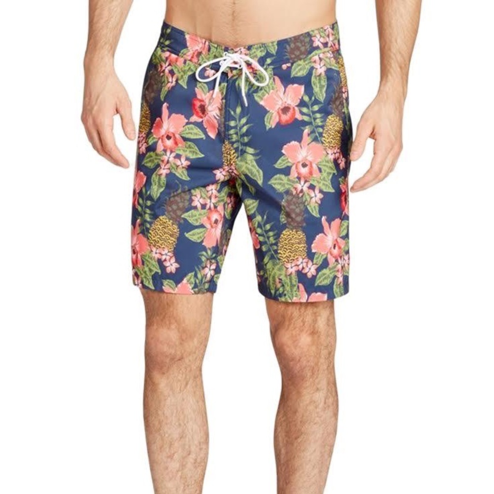 Bonobos Men’s size 32 The Banzai Trunk 9” Pineapple Floral swim shorts
